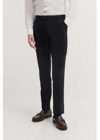 Anzughose Bugatti, Herren, Gr. 58, Normalgr&ouml;&szlig;en, blau (390, marine), 66% Polyester, 21% Viskose, 10% Polyamid, 3% Elasthan, unifarben, gerade, unten schmal, Hosen Anzughose, mit Stretch & B&uuml;gelfalte