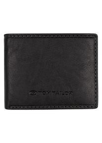 Geldb&ouml;rse Tom Tailor "LARY", Damen, schwarz, Leder, Basic, Kleinlederwaren Geldb&ouml;rse, aus Leder im Querformat