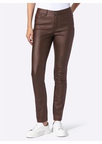 R&ouml;hrenhose Heine, Damen, Gr. 36, Normalgr&ouml;&szlig;en, schoko, 76% Viskose, 21% Polyamid, 3% Elasthan, Miedereinsatz:15% Elasthan, 85% Polyamid, unifarben, lang, Hosen R&ouml;hrenhose