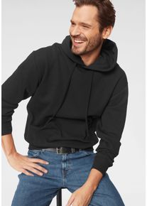 Kapuzensweatshirt Fruit of the Loom, Herren, Gr. XXXL (60/62), schwarz, angeraute Sweatware, Obermaterial: 80% Baumwolle, 20% Polyester, unifarben, normal h&uuml;ftbedeckend, Rundhals, Rippb&uuml;ndchen, Sweatshirts Kapuzensweatshirt, mit K&auml;ngurutasche, Topseller