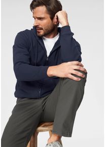 Kapuzensweatjacke Fruit of the Loom, Herren, Gr. S (44/46), blau (marine), angeraute Sweatware, Obermaterial: 80% Baumwolle, 20% Polyester, unifarben, Basic, schmal h&uuml;ftbedeckend, Rundhals, Rippb&uuml;ndchen, Sweatjacken Kapuzensweatjacke, mit K&auml;ngurutasche, Topseller