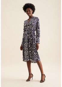 Sommerkleid Seidensticker "Schwarze Rose", Damen, Gr. XS34, Normalgr&ouml;&szlig;en, blau (dunkelblau), 100% Viskose, gepunktet, regular fit, Kleider Sommerkleid, 1/1 Kragen Punkte