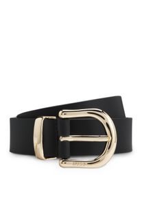 Lederg&uuml;rtel Hugo "Nora Tri Sz30", Damen, Gr. 95, schwarz 001, Leder, unifarben, G&uuml;rtel Lederg&uuml;rtel, mit goldfarbener Spitze