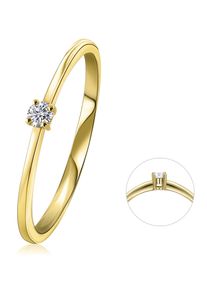 Diamantring ONE ELEMENT "0,05 ct Diamant Brillant Ring aus 585 Gelbgold" Gr. 54, gold, Fingerringe, Damen, 54,mit Brillant, Gelbgold 585, Diamantring