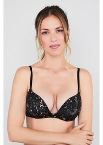 JOOP! Push-up-BH JOOP JEANS, Damen, Gr. 70, Cup A, wei&szlig;, neutral, Obermaterial: 81% Polyamid, 19% Elasthan, BHs Push-up-BH, Animal-Look, ohne B&uuml;gel, Logotr&auml;ger