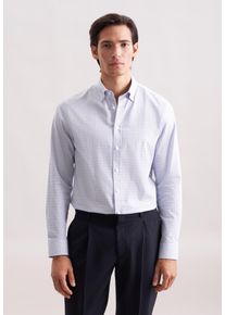 Flanellhemd Seidensticker "Schwarze Rose", Damen, Gr. M (39), normale &Auml;rmell&auml;ngen, blau, 100% Baumwolle, kariert, tailored fit, 2-Knopf-Manschette, Hemden Flanellhemd, Shaped 1/1 Button-Down-Kragen Karo