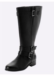 Weitschaftstiefel sheego, Damen, Gr. 40, XXL-Schaft, schwarz, Lederimitat, Schuhe Weitschaftstiefel