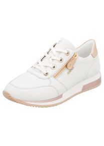 Keilsneaker Remonte, Damen, Gr. 38, bunt (sanftes wei&szlig;, natur), Leder, kontrastfarbene Details, Schuhe Keilsneaker, Freizeitschuh, Halbschuh, Schn&uuml;rschuh in schmaler Form