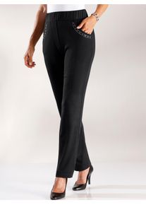 Schlupfhose Classic Basics, Damen, Gr. 46, Normalgr&ouml;&szlig;en, schwarz, 100% Polyester, unifarben, lang, Hosen Schlupfhose