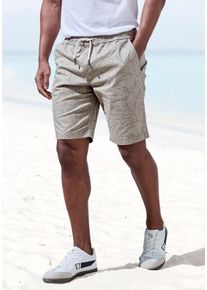 Shorts John Devin "Bermuda", Herren, Gr. XXL, N-Gr, beige (beige bedruckt), Web, Obermaterial: 97% Baumwolle, 3% Elasthan, bedruckt, regular fit kurz, Hosen Shorts, kurze Hose aus elastischer, gewebter Baumwollqualit&auml;t