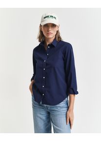 Langarmbluse Gant "REG POPLIN SHIRT", Damen, Gr. 44, blau (classic blau), Web, Obermaterial: 100% Baumwolle, regular fit, Blusen Langarmbluse