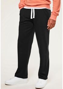 Sweathose Kangaroos, Herren, Gr. S (44/46), N-Gr, schwarz, angeraute Sweatware, Obermaterial: 60% Baumwolle, 40% Polyester, unifarben, bequem lang, Hosen Sweathose, seitliche Taschen, kontrast B&auml;nder, Topseller