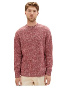 Strickpullover Tom Tailor, Herren, Gr. M, rot (bordeaux rot), Strick, Obermaterial: 100% Polyester, meliert, regular fit h&uuml;ftlang, Rundhals, Rippstrickb&uuml;ndchen, Pullover Strickpullover, mit Markenlabel
