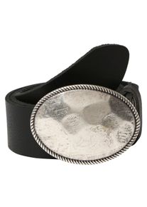 Lederg&uuml;rtel RETTUNGSRING G&Uuml;RTEL, Damen, Gr. 80, schwarz, Leder, unifarben, G&uuml;rtel Lederg&uuml;rtel, mit austauschbarer Schlie&szlig;e &raquo;Oval Matt Geh&auml;mmert&laquo;