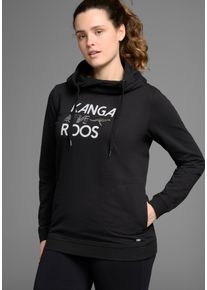 Sweatshirt Kangaroos, Damen, Gr. 40/42, schwarz, Obermaterial: 65% Baumwolle, 35% Polyester, figurumspielend lang, Sweatshirts Sweatshirt, lange &Auml;rmel, figurumspielende Passform, gro&szlig;e Gr&ouml;&szlig;en