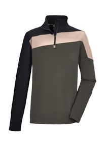 Langarmshirt Killtec "KSW 259 MN LS SHRT", Herren, Gr. XXL, stein, Obermaterial: 69% Polyester, 31% Elasthan, Shirts Langarmshirt, Warmhaltendes Funktionsshirt mit Rei&szlig;verschluss und Kinnschutz