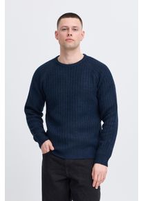 Strickpullover Blend "BHDEXTER CREW", Herren, Gr. L, salute, Strick, Obermaterial: 84% Polyester, 10% Wolle, 6% Nylon, unifarben, regular fit, Rippstrickb&uuml;ndchen, Pullover Strickpullover