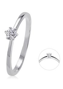 Diamantring ONE ELEMENT "0,08 ct Diamant Brillant Ring aus 585 Wei&szlig;gold" Gr. 53, silber, Fingerringe, Damen, 53,mit Brillant, Wei&szlig;gold 585, Diamantring