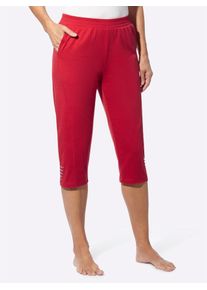 Caprihose, Damen, Gr. 46, Normalgr&ouml;&szlig;en, lila (erdbeere), 100% Baumwolle, meliert, unifarben, knielang, Hosen Caprihose