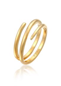 Silberring Elli "Ring Wickelring Statement Filigran 925 Silber" Gr. 48, gold, Fingerringe, Damen, 48, Silber 925 (Sterlingsilber), Silberring