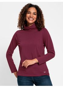 Rollkragenshirt Casual Looks "Rollkragen-Shirt", Damen, Gr. 36, rot (bordeaux), 95% Baumwolle, 5% Elasthan, unifarben, Shirts Rollkragenshirt