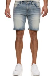 Shorts INDICODE "INMacfly", Herren, Gr. XL, N-Gr, blau (festival blau), Web, Obermaterial: 98% Baumwolle, 2% Elasthan, unifarben, regular fit knielang, Hosen Shorts