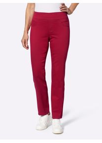 Schlupfhose Casual Looks, Damen, Gr. 46, Normalgr&ouml;&szlig;en, rot, 65% Baumwolle, 33% Polyester, 2% Elasthan, unifarben, lang, Hosen Schlupfhose