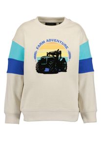 Sweater Blue Seven "Blue Seven Jungen Sweatshirt mit Traktor", Jungen, Gr. 104, 0480, kiesel, 100% Baumwolle, normal normal, Rundhals, gerader Abschluss, Sweatshirts Sweater