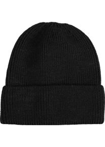 Beanie Capelli New York, Damen, schwarz, Strick, Materialmix, unifarben, M&uuml;tzen Beanie, Rippstrick, Wollanteil, w&auml;rmend