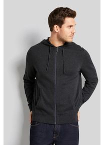 Rundhalspullover Bugatti, Herren, Gr. 3XL, grau (dunkelgrau), 95% Baumwolle, 5% Kaschmir, unifarben, regular fit, Rundhals, Rippb&uuml;ndchen, Pullover Rundhalspullover, mit Kaschmiranteil