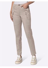Webhose Heine, Damen, Gr. 46, Normalgr&ouml;&szlig;en, beige (sesam), 52% Lyocell, 45% Baumwolle, 3% Elasthan, unifarben, Hosen Webhose