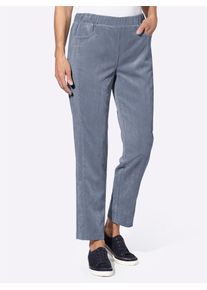 Cordhose Classic Basics, Damen, Gr. 46, Normalgr&ouml;&szlig;en, blau (taubenblau), 82% Polyester, 15% Polyamid, 3% Elasthan, unifarben, Hosen Cordhose