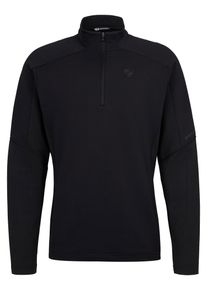 Sweatshirt Ziener "JIROTO-Z midlayer man", Herren, Gr. 48, schwarz, Obermaterial: 91% Polyester, 9% Elasthan; Obermaterial 2: 89% Polyester, 11% Elasthan, Sweatshirts Sweatshirt