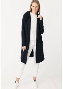 Cardigan Zwillingsherz, Damen, Gr. S/M, schwarz, Sweatware, Obermaterial: 50% Viskose, 27% Polyester, 23% Polyamid, normal knielang, ohne Ausschnitt, Strickjacken Cardigan, Kapuze, Taschen, Langarm, ohne Verschluss