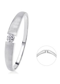Diamantring ONE ELEMENT "0,05 ct Diamant Brillant Ring aus 585 Wei&szlig;gold" Gr. 55, silber, Fingerringe, Damen, 55,mit Brillant, Wei&szlig;gold 585, Diamantring