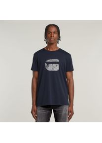 G-Star Raw T-Shirt G-STAR "Finger Print Burger", Herren, Gr. XL, blau (salute), Jersey, Obermaterial: 100% Baumwolle, bedruckt, regular fit, Rundhals, abgesteppte Kante, Shirts T-Shirt, mit Grafikprint