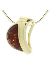 Kette mit Anh&auml;nger OSTSEE-SCHMUCK "- Gleiter-Lale - Silber 925/000, vergoldet - Bernstein" Gr. 42, gold (goldfarben, gelb), Schmuck_Sets, Damen, 42, Silber 925 (Sterlingsilber), Kette mit Anh&auml;nger