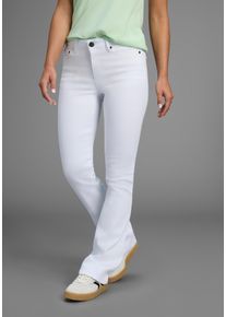 Bootcut-Jeans Arizona "Shaping", Damen, Gr. 46, N-Gr, wei&szlig;, Jeans, Obermaterial: 98% Baumwolle, 2% Elasthan, Basic, bootcut fit lang, Jeans Bootcut-Jeans, elastische Passform, Bootcut-Beinform, Used-Waschung, hohe Taille