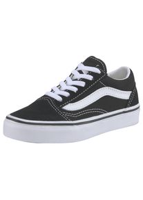 Sneaker Vans "UY Old Skool", M&auml;dchen, Gr. 34, schwarz-wei&szlig; (schwarz, wei&szlig;), Leder, aufgeraut, unifarben mit Farbeinsatz, Schuhe Sneaker, f&uuml;r Kinder
