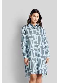 Blusenkleid Bugatti, Damen, Gr. 34, Normalgr&ouml;&szlig;en, blau (petrol), 100% Baumwolle, bedruckt, normal, Kleider Blusenkleid, mit Buchstaben-Print