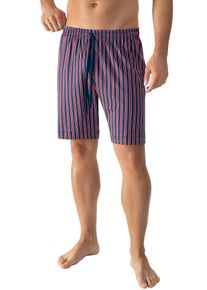 Pyjamashorts Mey "Graphic Stripes", Herren, Gr. M, N-Gr, rot (true rot), Interlock, Obermaterial: 100% Baumwolle, kniefrei, Hosen Pyjamashorts, Interlock-Jersey