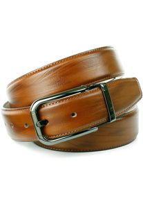 Lederg&uuml;rtel Anthoni Crown, Herren, Gr. 85, braun (cognac), Leder, unifarben, G&uuml;rtel Lederg&uuml;rtel, in angesagter Cognac Farbe