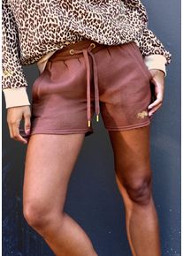 Shorts Buffalo, Damen, Gr. 32/34, N-Gr, braun, Sweatware, Obermaterial: 60% Baumwolle, 40% Polyester, unifarben, bequem kurz, Hosen Shorts, mit aufwendiger Logostickerei