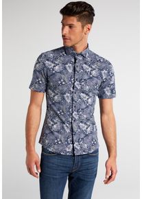 Kurzarmhemd Eterna "SLIM FIT", Damen, Gr. 41, Normalgr&ouml;&szlig;en, navy, Jersey, 94% Baumwolle, 6% Elasthan, schmal, Hemden Kurzarmhemd, EASY IRON (b&uuml;gelleicht)