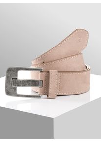 Lederg&uuml;rtel Tom Tailor "TTLUCY", Damen, Gr. 110, grau (taupe), Materialmix, G&uuml;rtel Lederg&uuml;rtel, 4 cm breiter Dameng&uuml;rtel, Casual und Jeans Look