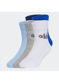 Funktionssocken adidas Performance "KIDS LIN ANK 5P", M&auml;dchen, Gr. XS (34/36), blau (dunkelblau, royal blau, glow blau, medium grau heather), Obermaterial: 68% Baumwolle, 29% Polyester, 2% Elasthan, 1% sonstige Fasern, Socken Funktionssocken