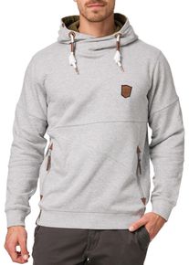 Kapuzensweatshirt INDICODE "INAix", Herren, Gr. M, grau (lt grau mix), Sweatware, Obermaterial: 60% Baumwolle, 40% Polyester, meliert, unifarben, regular fit normal, Rundhals, Rippb&uuml;ndchen, Sweatshirts Kapuzensweatshirt