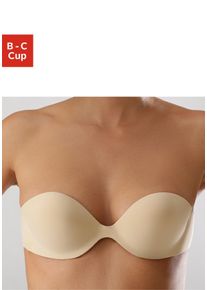 Klebe-BH Lascana, Damen, Gr. Cup C, braun (toffee), Microtouch, Obermaterial: 82% Polyamid, 18% Elasthan, Basic, BHs Klebe-BH, mit Seitenfl&uuml;geln aus haftendem Silikon, Basic Dessous