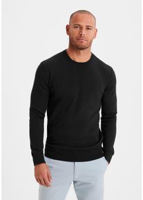 H.I.S. Strickpullover H.I.S, Herren, Gr. XL (56/58), schwarz, Feinstrick, Obermaterial: 60% Baumwolle, 40% Polyester, meliert, regular fit normal, Rundhals, Strickb&uuml;ndchen, Pullover Strickpullover, Regular Fit, Langarm, Pullover aus Feinstrick, Baumwollmischung