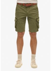 Cargobermudas Superdry "CORE CARGO SHORT", Damen, Gr. 34, N-Gr, gr&uuml;n (chive gr&uuml;n), Web, Obermaterial: 97% Baumwolle, 3% Elasthan, unifarben, straight fit knielang, Hosen Cargobermudas